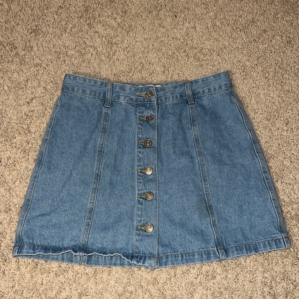 Button-Up Jean Skirt